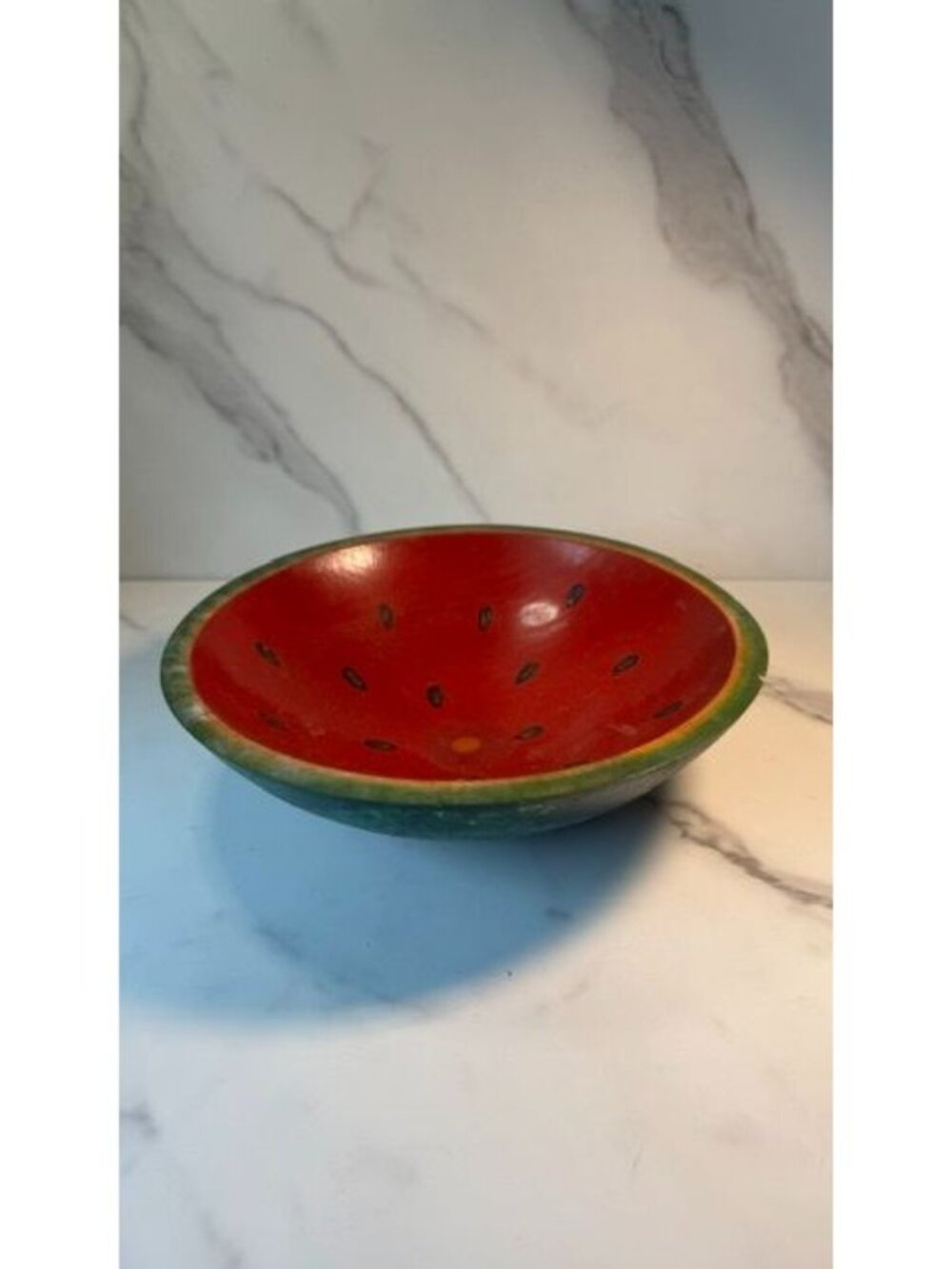 Rustic Folk Art Watermelon Bowl, wood, handpainted